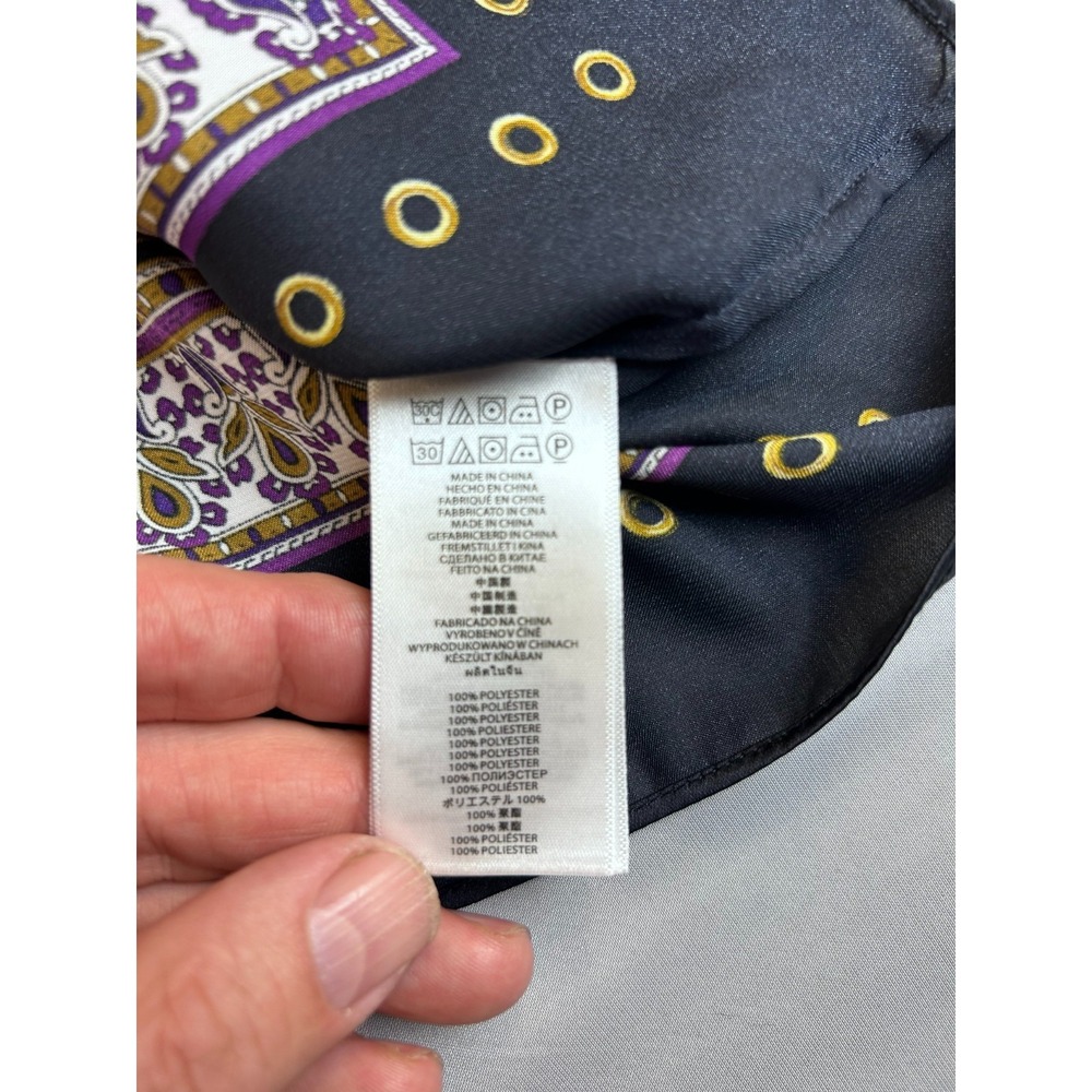 Michael Kors Womens Top XL Purple Paisley Boho Poncho Blouse Flowy Relaxed - Picture 7 of 8